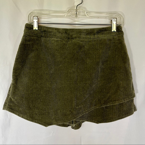 Altar'd State Pants - Altar’d State Olive Green Corduroy Skort